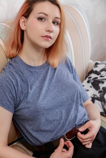 Spice Teasingly Strips, Spreads Legs, And Shows Her Wet Pussy On The Couch