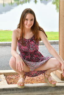 FTV Hazel Posing In Summer Dress Outdoors