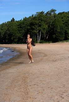 Mira nude on the beach