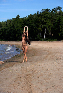 Mira nude on the beach