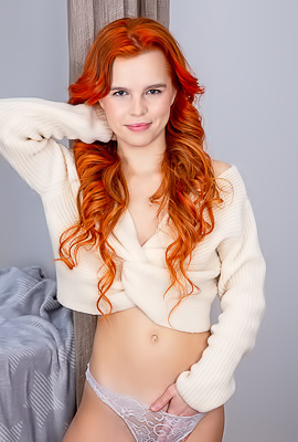Beautiful Redhead Teen Alaya Spreading Her Pussy