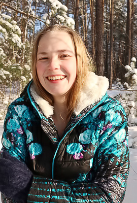 Lacy Nowak Has Fun Frolicking Half-naked In The Snow
