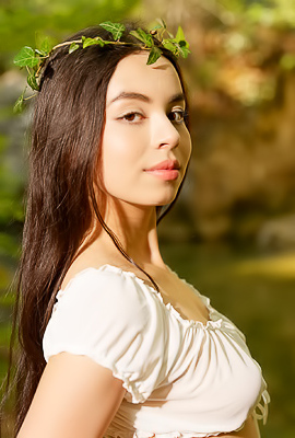 Nisa Cups Her Big Naturals In The Woods