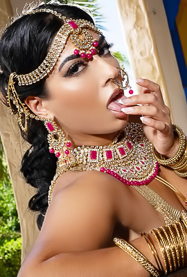 Jasmine Sherni dances tantalizingly by the pool, enticing you to explore her mesmerizing unveiling