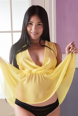 Kimiko Feeling Flirty In Her Sheer Yellow Top
