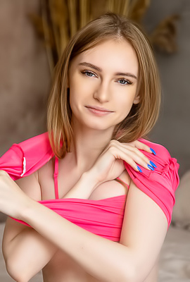 Cute New Model Febe Reveals Her Shaved Pussy And Perky Breasts