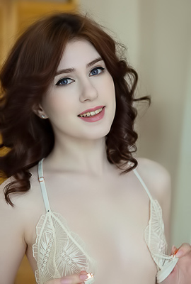 Cute Brunette Pearl Giving Her Nipples A Playful Pinch