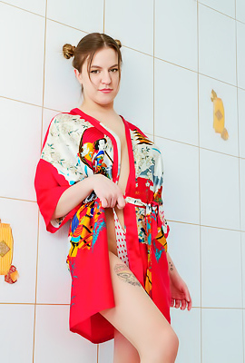 Saint Marya Flirtatiously Teases In Her Kimono Before Undressing With Confidence
